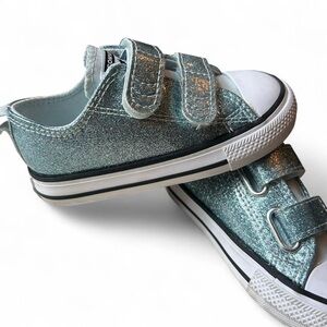 Blue Glitter Converse Chuck Taylors — Toddler Size 6